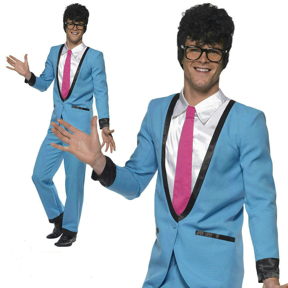 Smiffy's Teddy Boy Adult 50's Blue Suit Costume Size Large