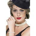 50's Vintage Faux Pearl Costume Jewelry Choker Necklace and Bracelet Set