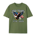 "250 Years of Liberty" T-Shirt – 1776–2026 Eagle & USA Flag Patriotic Graphic Tee, Unisex Cotton Shirt