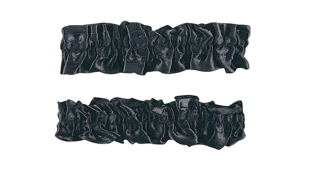 1920's Black Satin Old Fashioned Garter Flapper Arm Bands Armbands