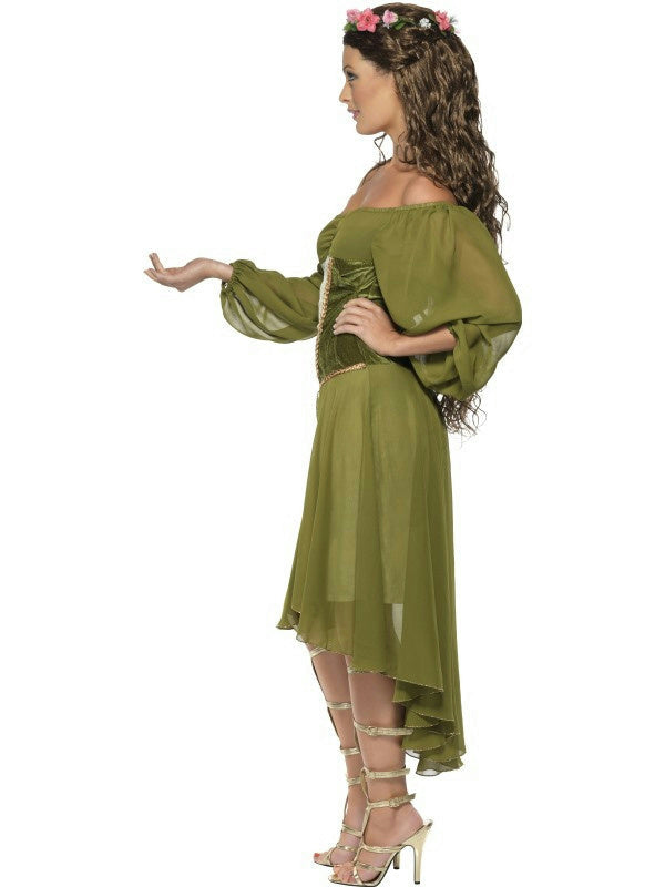Tales of Old England Fair Maiden Sexy Dress and Flower Halo Costume Small 6-8
