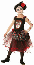 Girls Day of the Dead Rosa Senorita Child Costume Dress Size Large 12-14