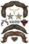 StacheTATS The Outlaw Mustache Temporary Facial Tattoos Assortment
