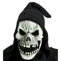 White Shrouded Open Mouth Skull Mask with Hood