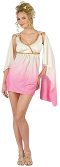 Sexy Venus Pink Cream Ombre Short Greek Goddess Adult Costume Dress Size S/M 2-8