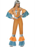 Smiffy's Women's 70's Frilly Fantastic Female Adult Costume Jumpsuit Small 6-8