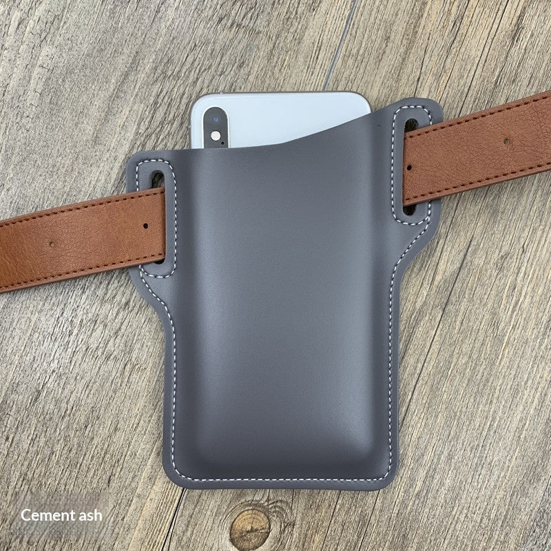 Outdoor Sports Vertical Phone Waist Pouch Leather Case