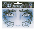 Glitter Rhinestone Spiderweb Face Design Art Self Adhesive Stickers Decor Makeup