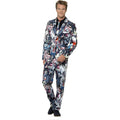 Smiffy's Men's Zombie Print Suit Jacket Trousers and Tie Adult Costume Medium
