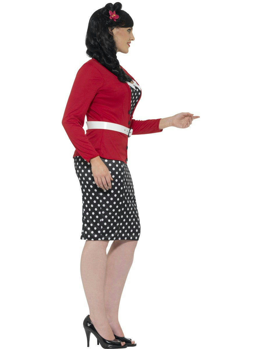 Smiffy's Women's Curves 50's PIn Up Polka Dot Adult Retro Plus Size Costume 1X
