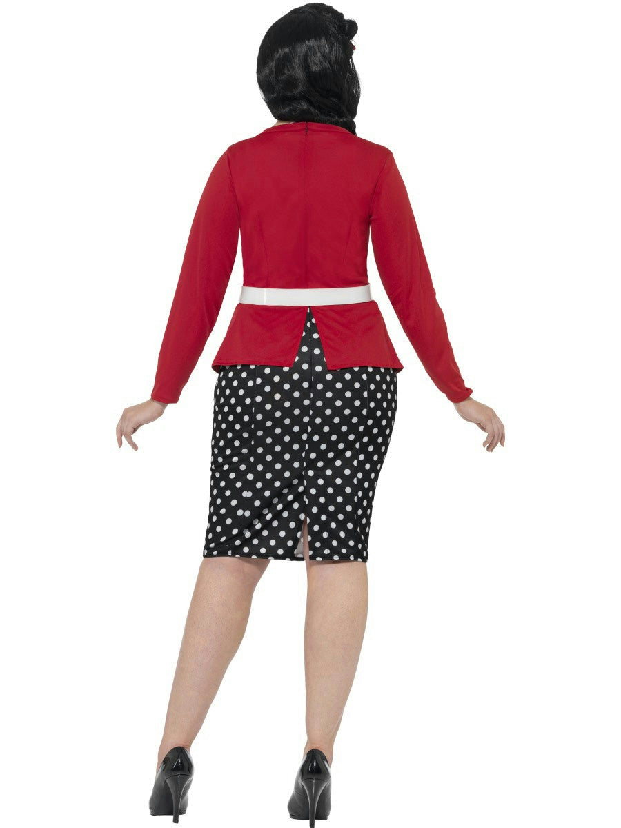 Smiffy's Women's Curves 50's PIn Up Polka Dot Adult Retro Plus Size Costume 1X