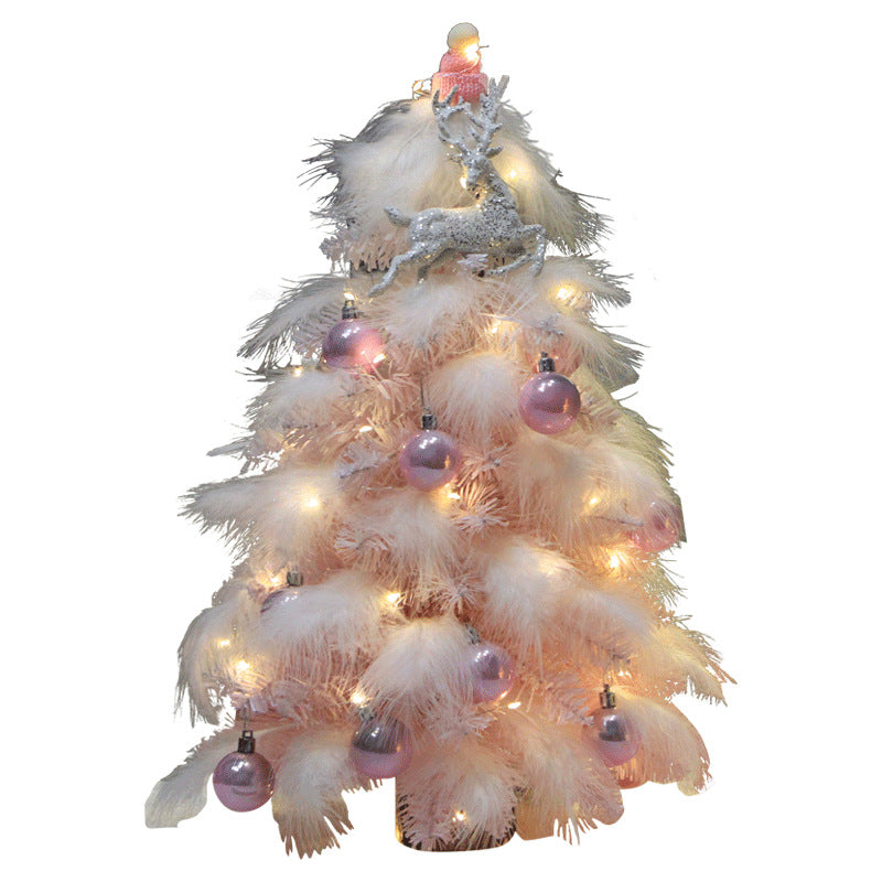 Christmas Ornament Desktop Small Tree Christmas Tree Feather Decoration Tree