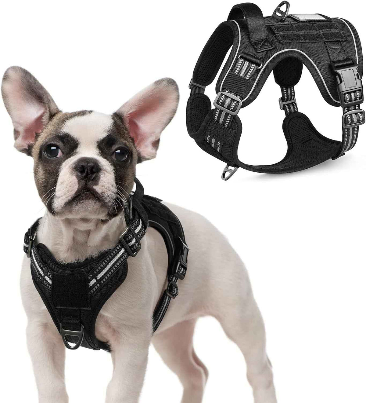No-Pull Tactical Dog Harness MOLLE Vest with Handle
