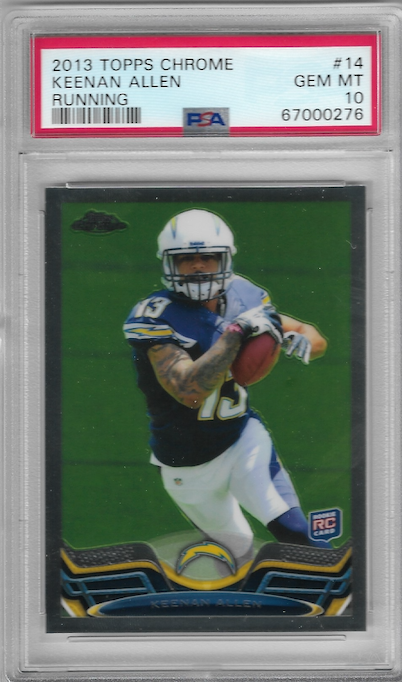 Graded 2013 Topps Chrome Keenan Allen #14 Running Rookie RC Football Card PSA 10 Gem Mint