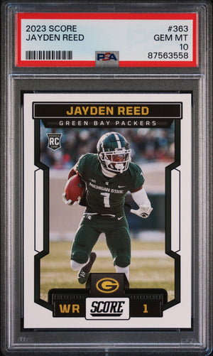Graded 2023 Panini Score Jayden Reed #363 Rookie RC Football Card PSA 10 Gem Mint