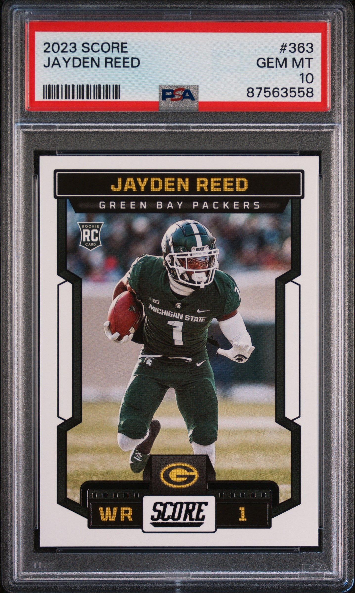 Graded 2023 Panini Score Jayden Reed #363 Rookie RC Football Card PSA 10 Gem Mint