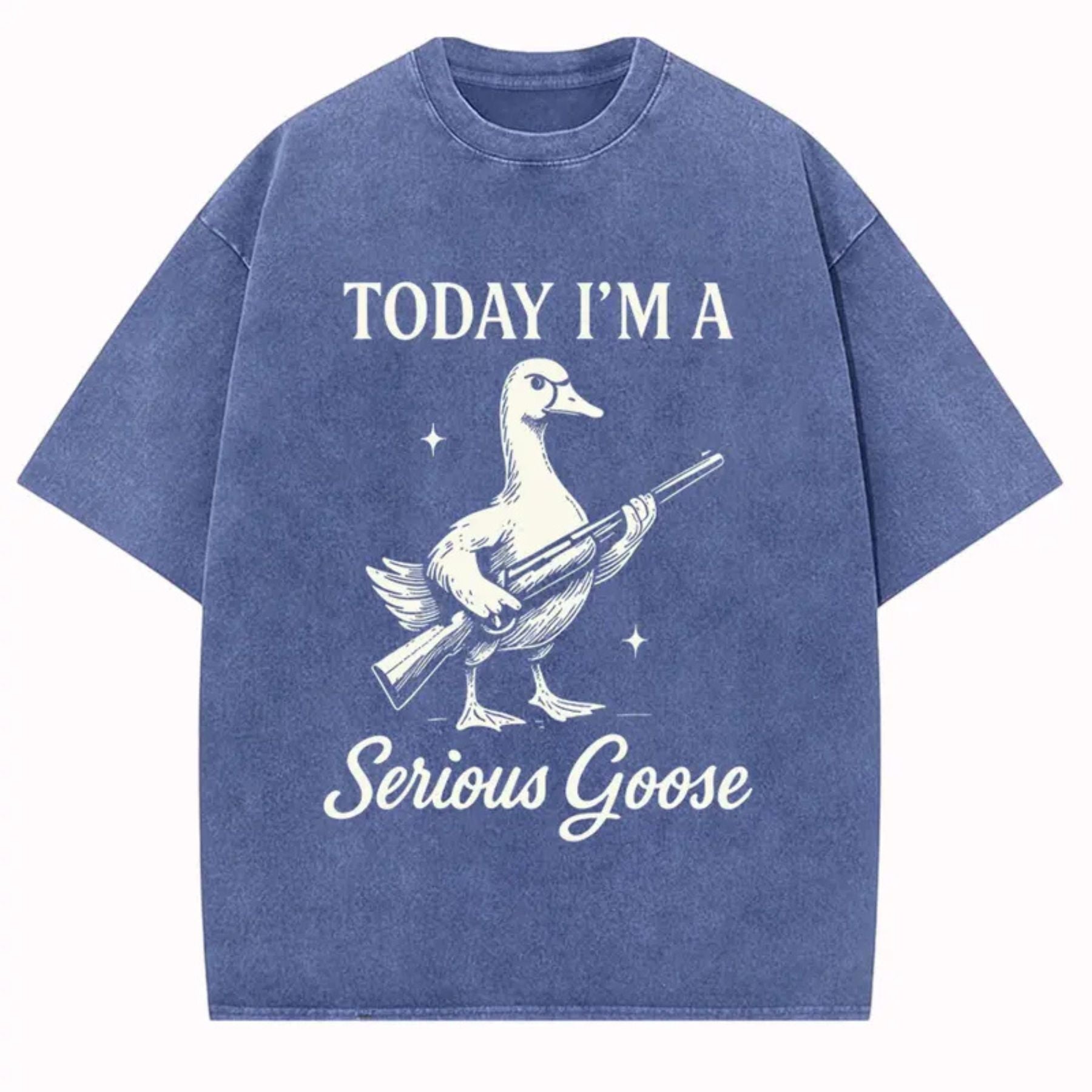 Serious Goose Graphic T-Shirt – Quirky Animal Art & Funny Slogan Tee, Premium Washed Cotton Standout Casual Wear for Men & Women