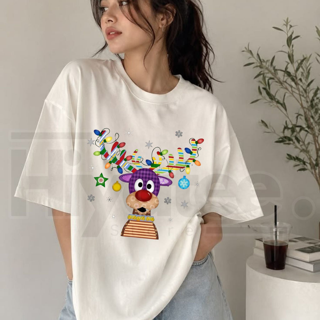 Funny Cute Reindeer Christmas T-Shirt – Holiday Graphic Unisex Cotton Tee