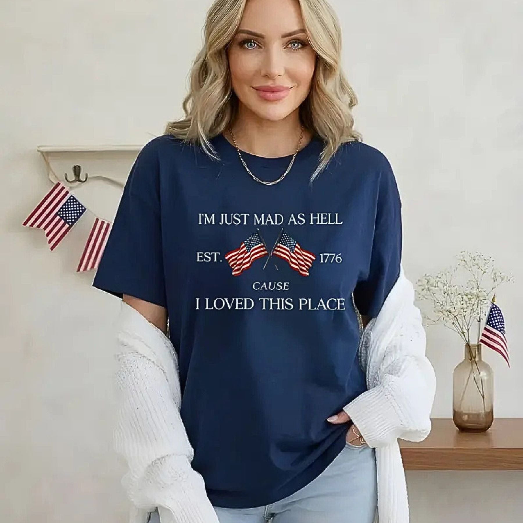 "I'm Just Mad Cuz I Loved This Place" 1776–2026 T-Shirt – Funny Patriotic 250th Anniversary Graphic Tee, Unisex Cotton Shirt