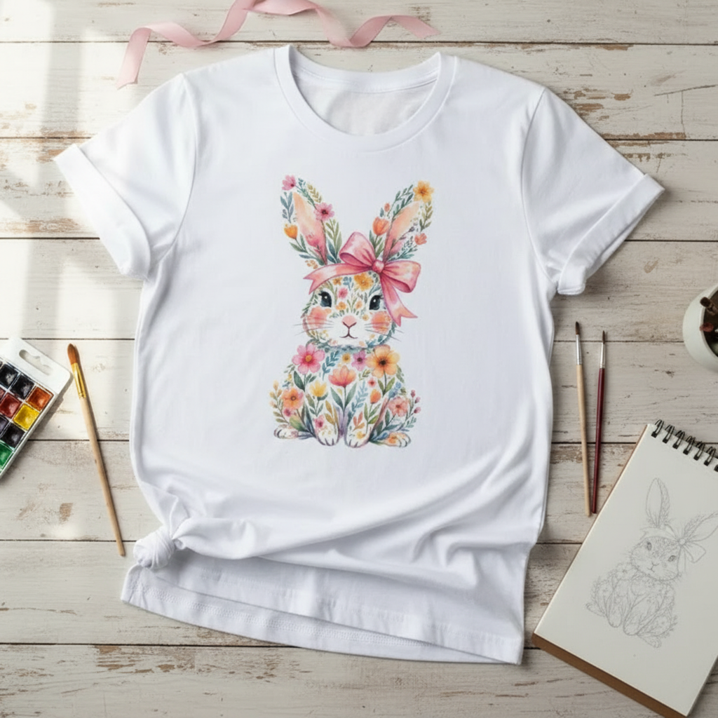 Easter Bunny Pink Bow T-Shirt