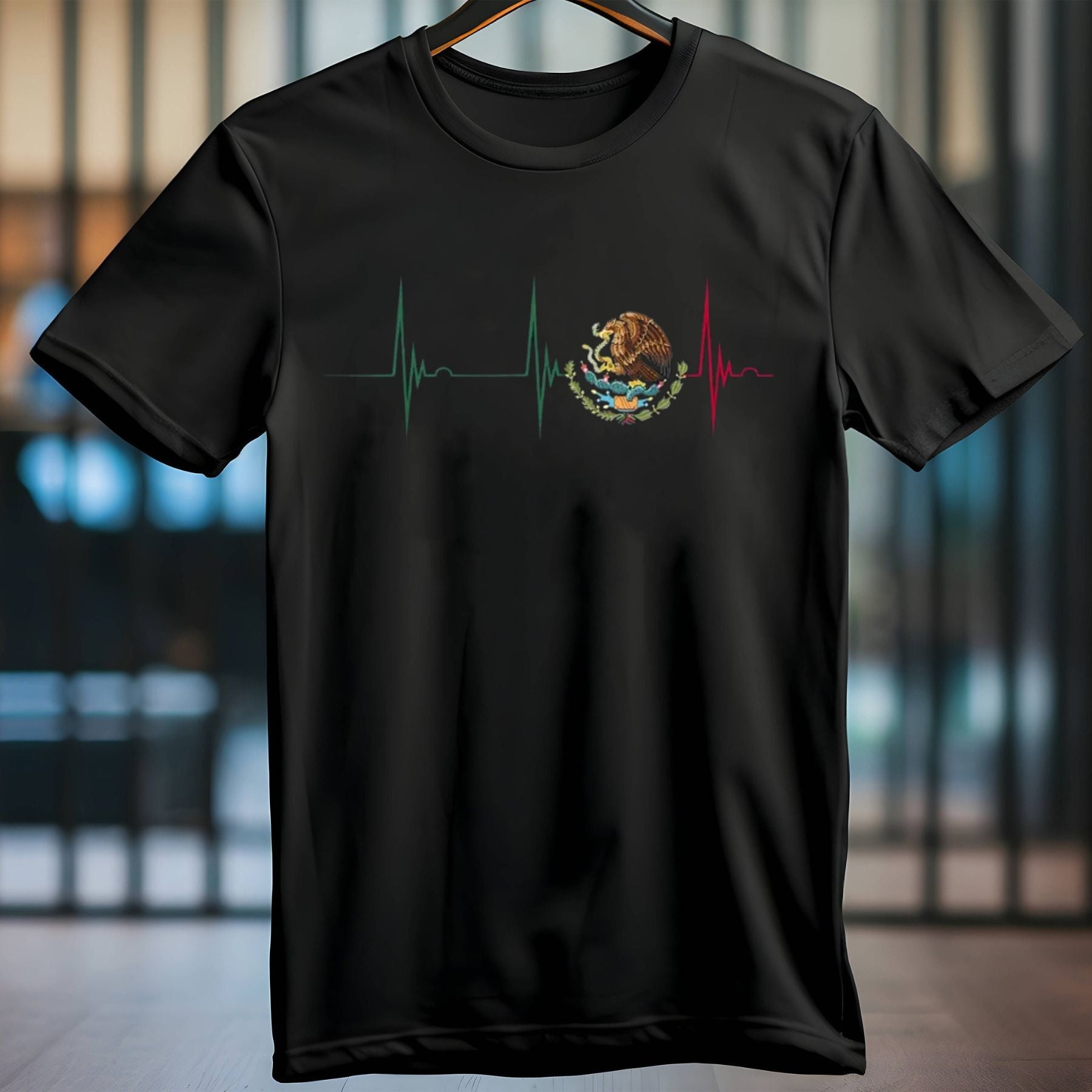 Mexico Heartbeat Heritage T-Shirt – Iconic Mexican Pride Graphic Tee, Premium 100% Cotton Viva Mexico Pulse Top, Made in USA