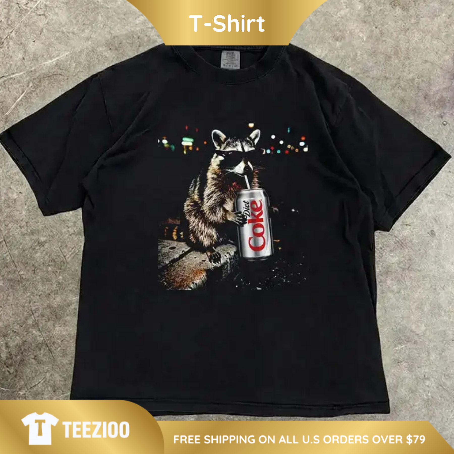 Raccoon Soda Lover Shirt – "Diet Coke" Trash Panda Graphic Tee