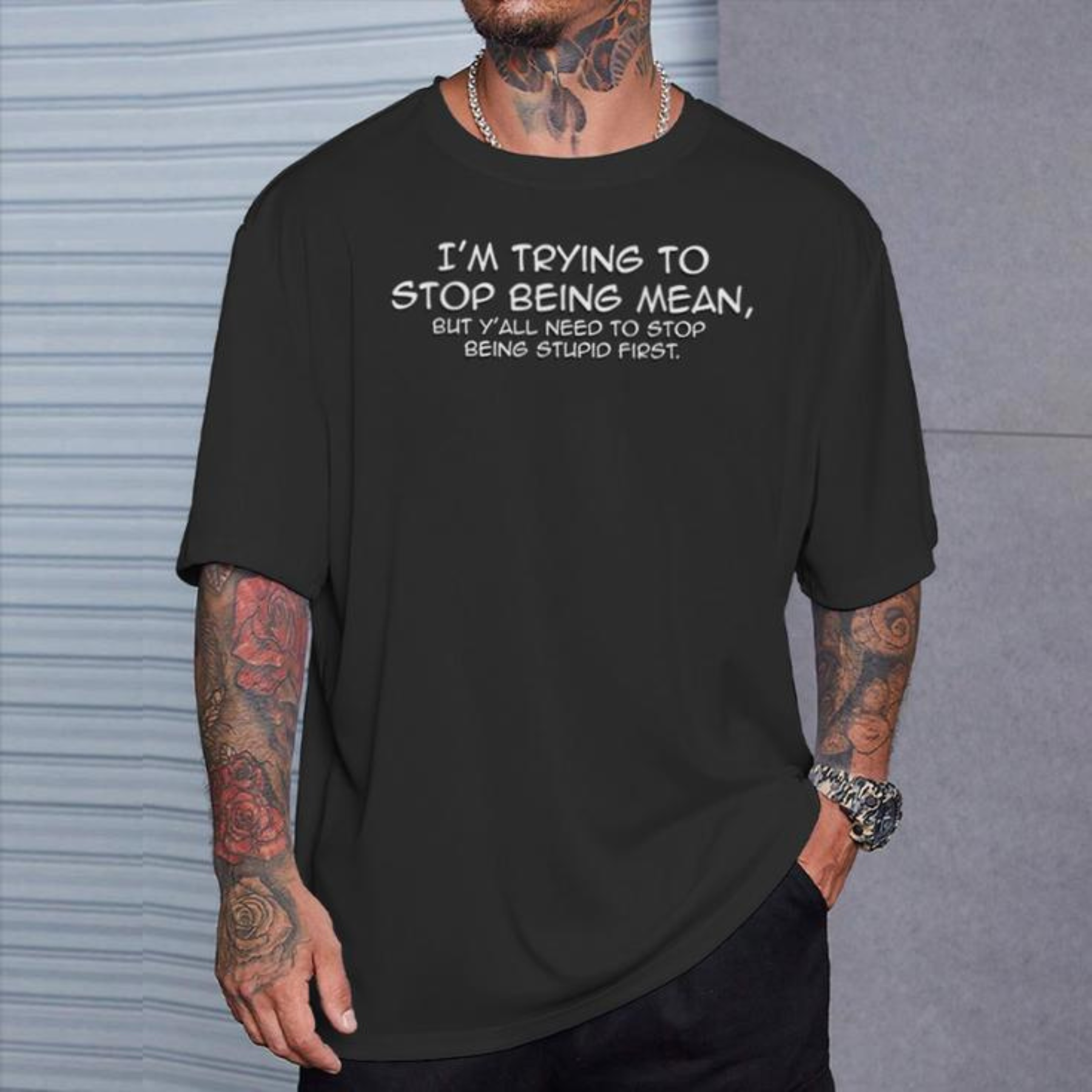 Funny "I'm Trying To Stop Being Mean" Quote Shirt
