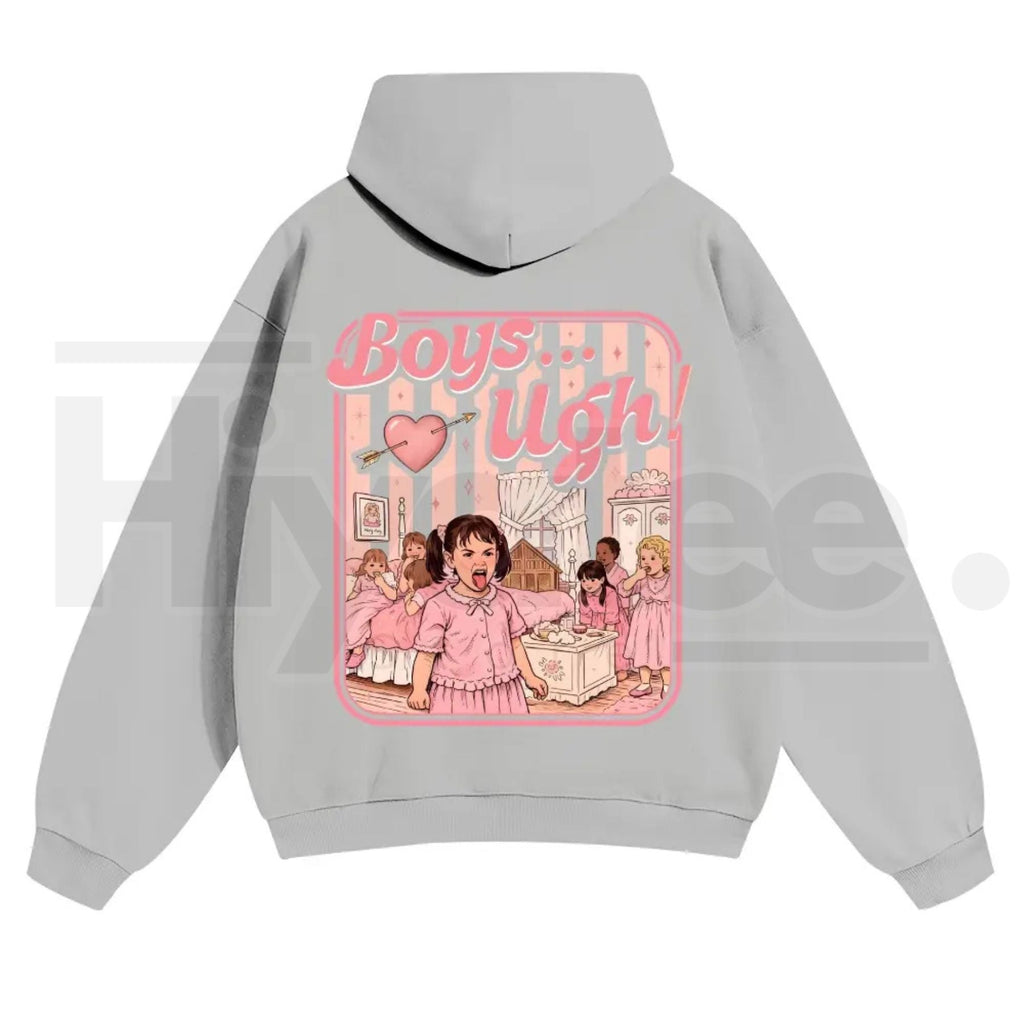 Unisex “Boys...Ugh!” 90s Movie Quote Hoodie – Funny Valentine's Streetwear Pullover, Retro Y2K Aesthetic Graphic Hoodie