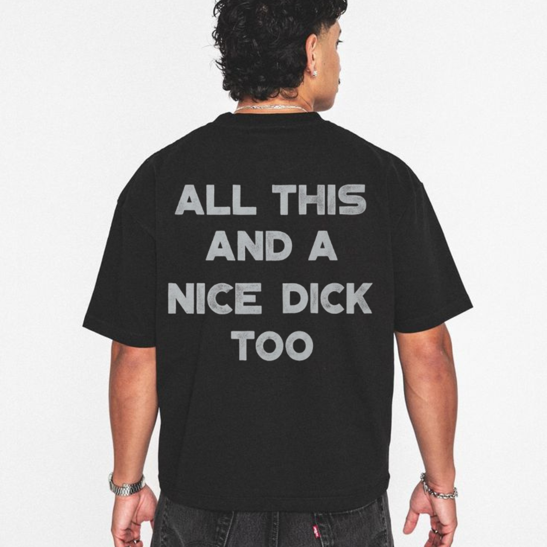 Minimalist "All This" Bold Quote Tee – Sarcastic Men's Graphic Shirt