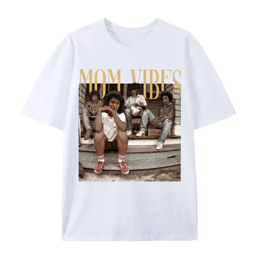 Mom Vibes Vintage T-Shirt – Retro 90s Nostalgia Motherhood Graphic Tee, Unisex Cotton Shirt