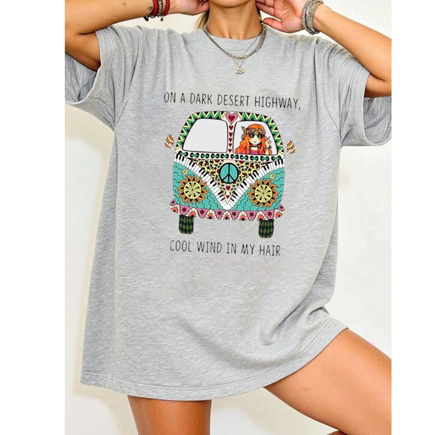 Vibrant Bohemian Graphic T-Shirt – Retro Boho Chic Artistic Tee, Premium 100% Cotton Colorful Mandala Top, Made in USA
