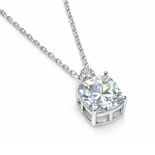 5.9CT (11.3mm) Cushion Cut Moissanite Diamond Necklace