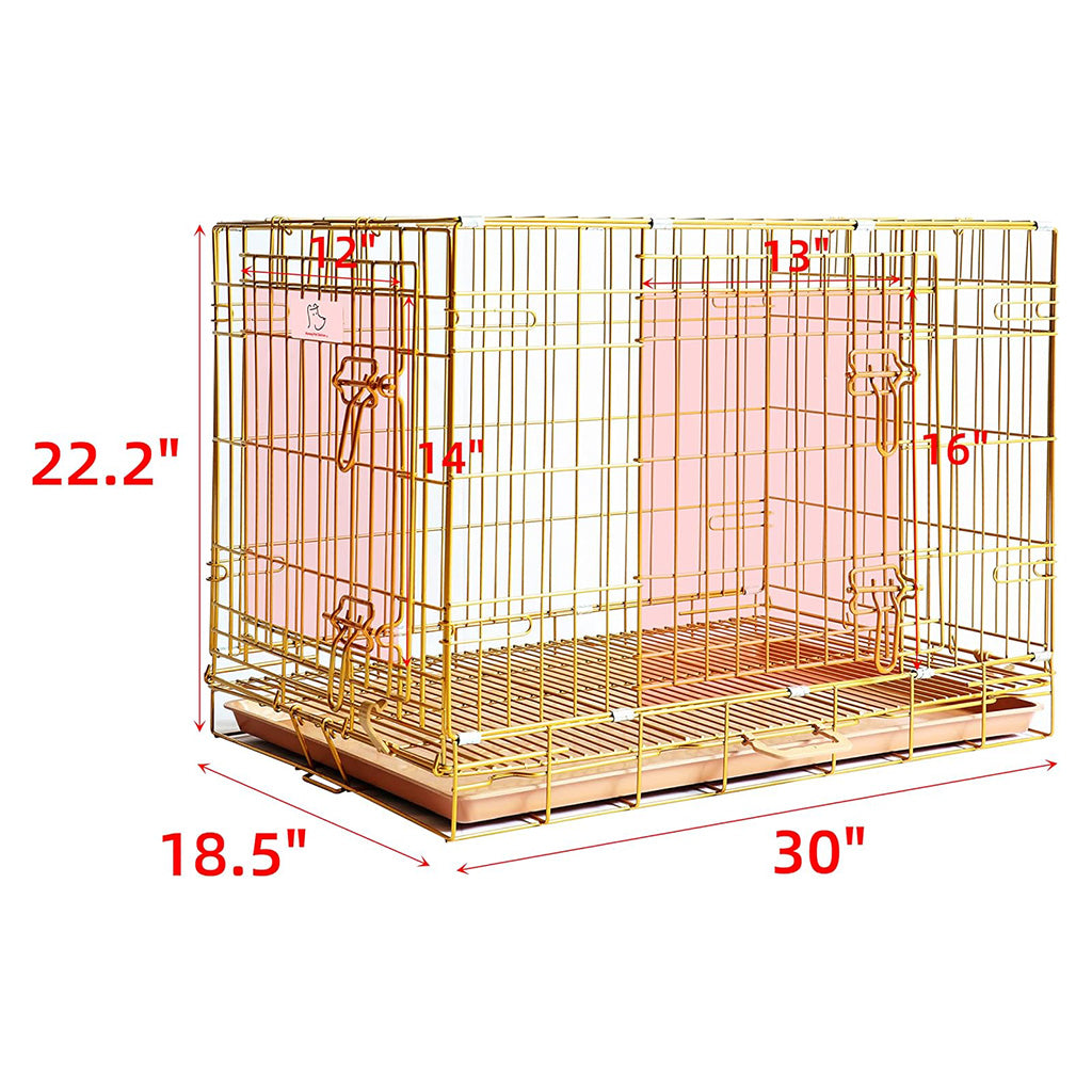 24-42" Collapsible Copper Gold Dog Crate GLD24/30/36/42