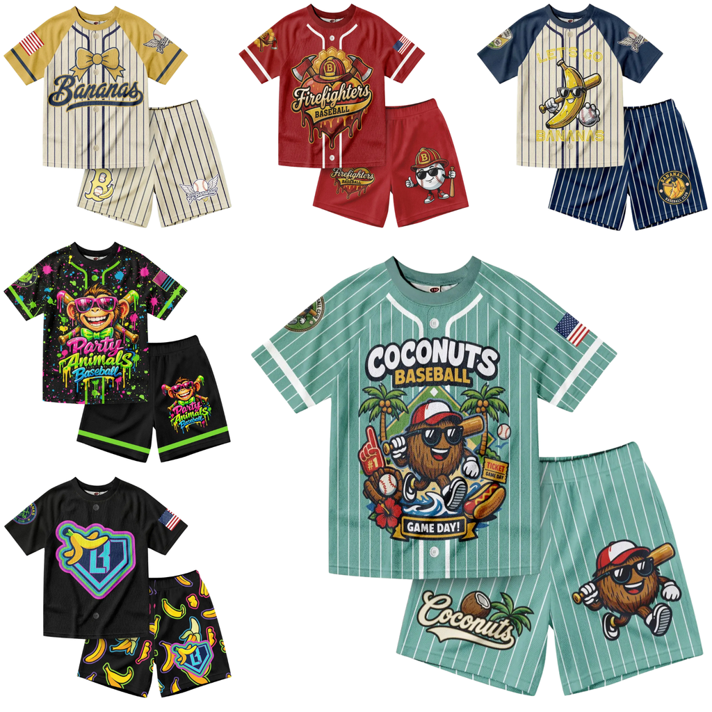 Funny Dabbing Banana USA Flag Baseball Set