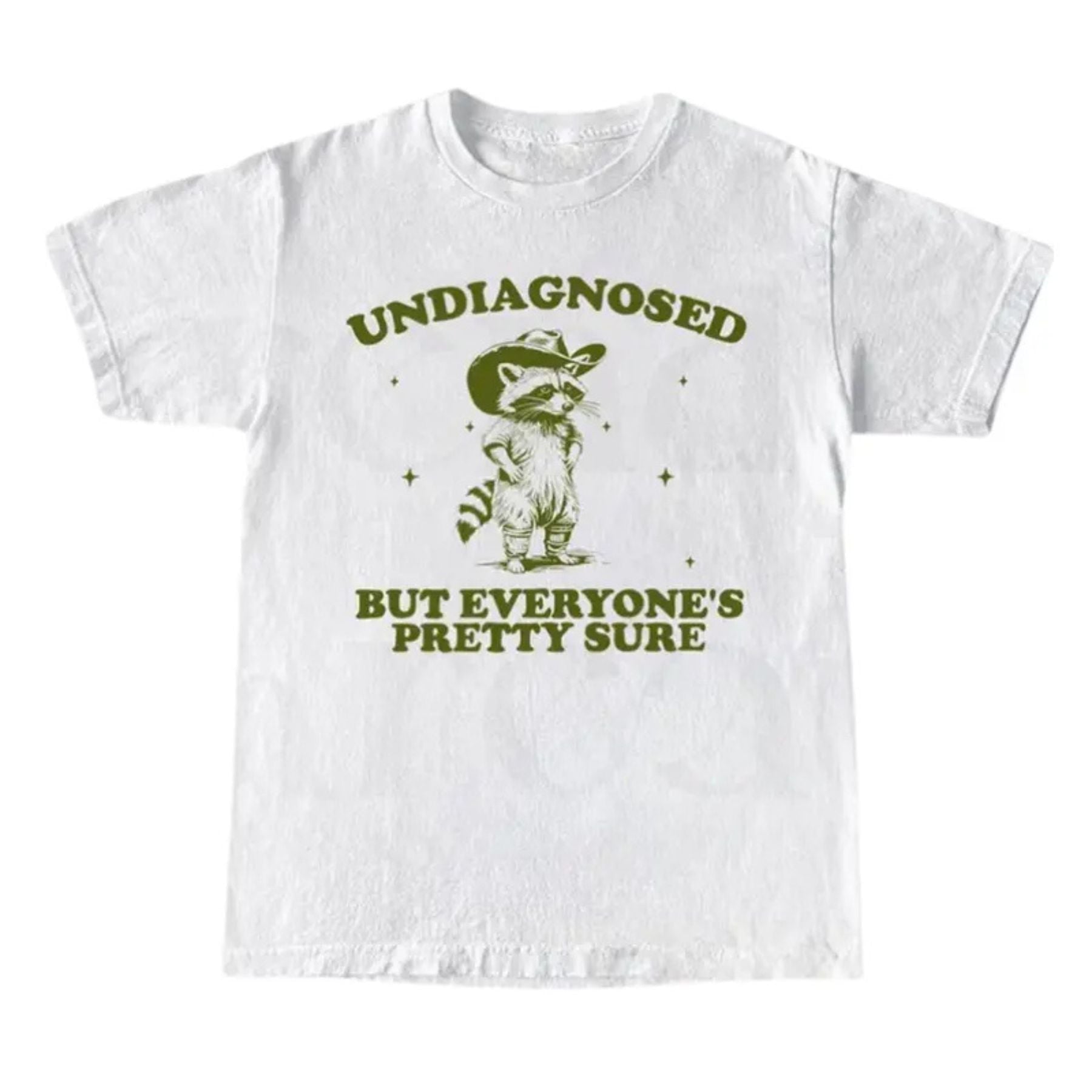 Undiagnosed But Everyone’s Sure T-Shirt – Funny Retro Humor Graphic Tee, Unisex Cotton Shirt