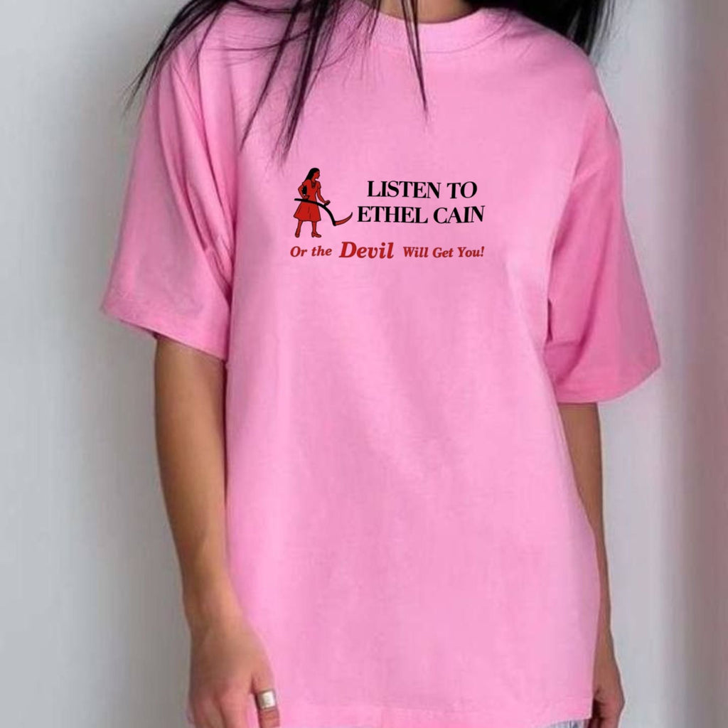 “Listen to Ethel Cain” Gothic Aesthetic T-Shirt – Alt-Pop Music Fan Graphic Tee, Unisex Cotton Shirt
