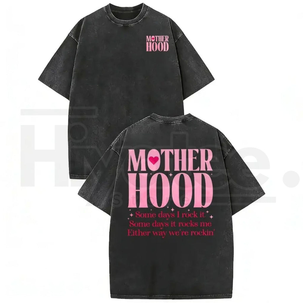 Washed Cotton Mom Life T-Shirt – Relaxed Fit Oversized Graphic Tee, Mother’s Day Gift
