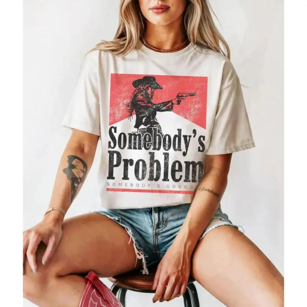 "Trouble In Paradise" – Somebody's Problem Vintage 90s Country Top