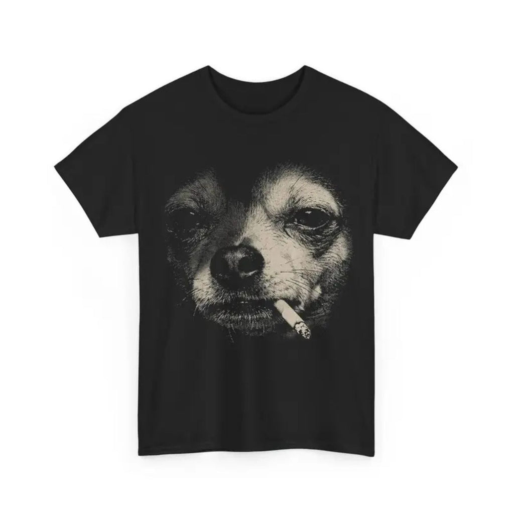 Funny Smoking Dog T-Shirt – Vintage Meme Animal Humor Graphic Tee, Unisex Cotton Shirt