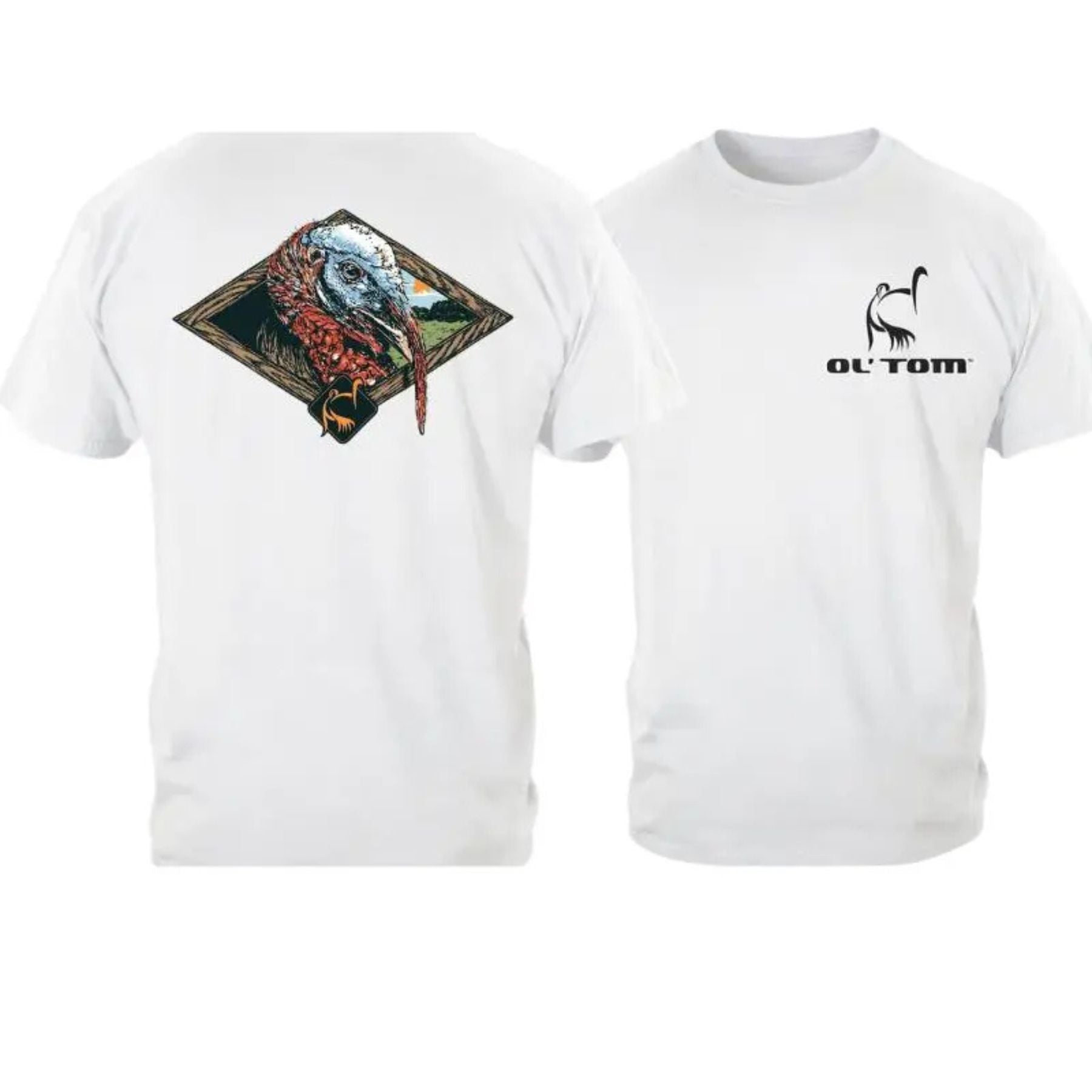 Ol’ Tom Wild Turkey Hunting T-Shirt – Vintage Wildlife Graphic Tee, Premium 100% Cotton Hunter Gift Idea, Made in USA
