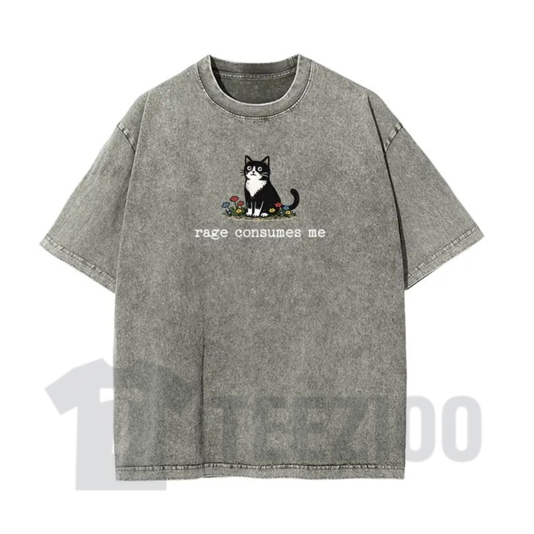 Vintage Washed "Rage" Cat Meme T-Shirt