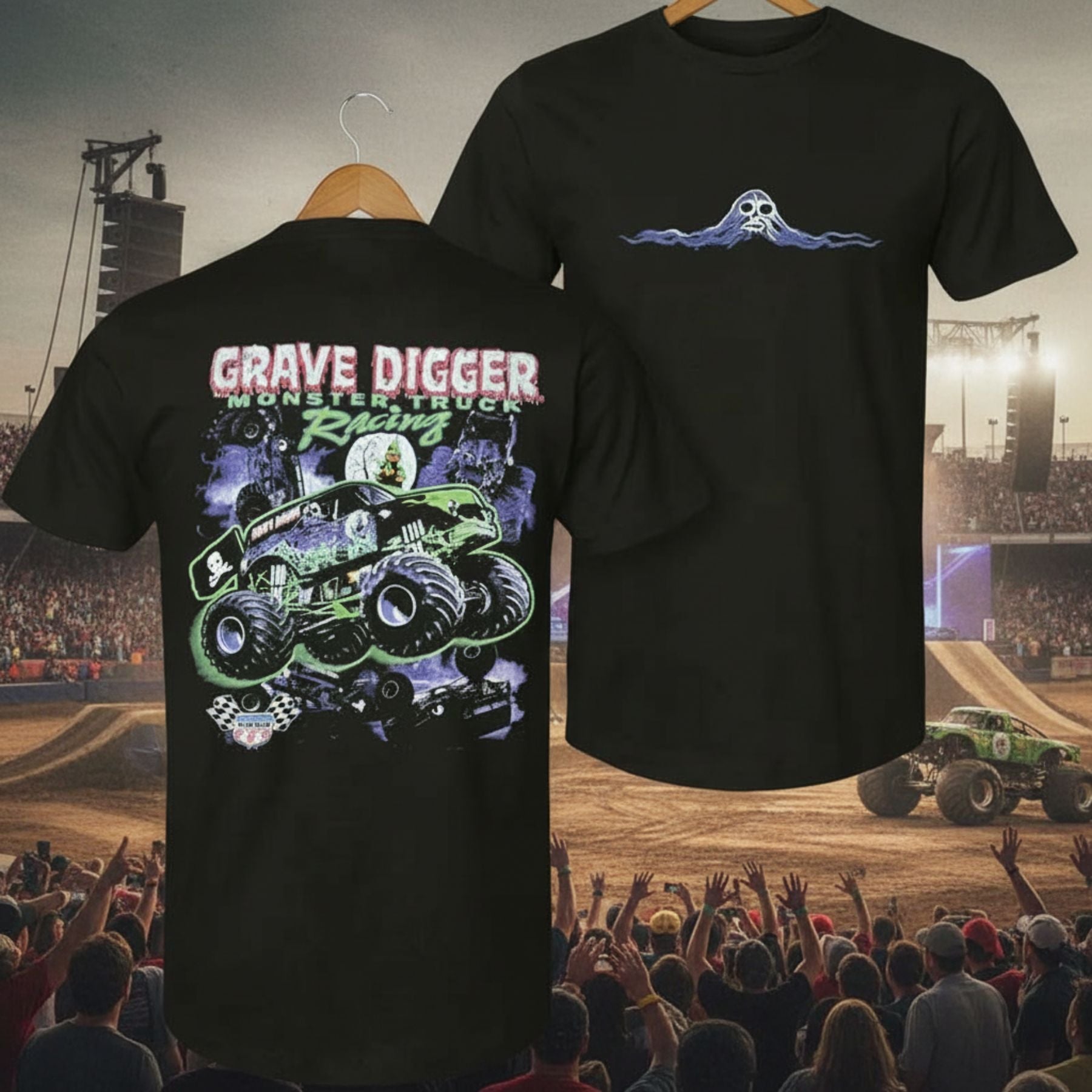 Vintage 1999 Grave Digger Monster Truck T-Shirt – Retro Monster Jam Fan Graphic Tee, Premium 100% Cotton Dennis Anderson Era Top, Made in USA