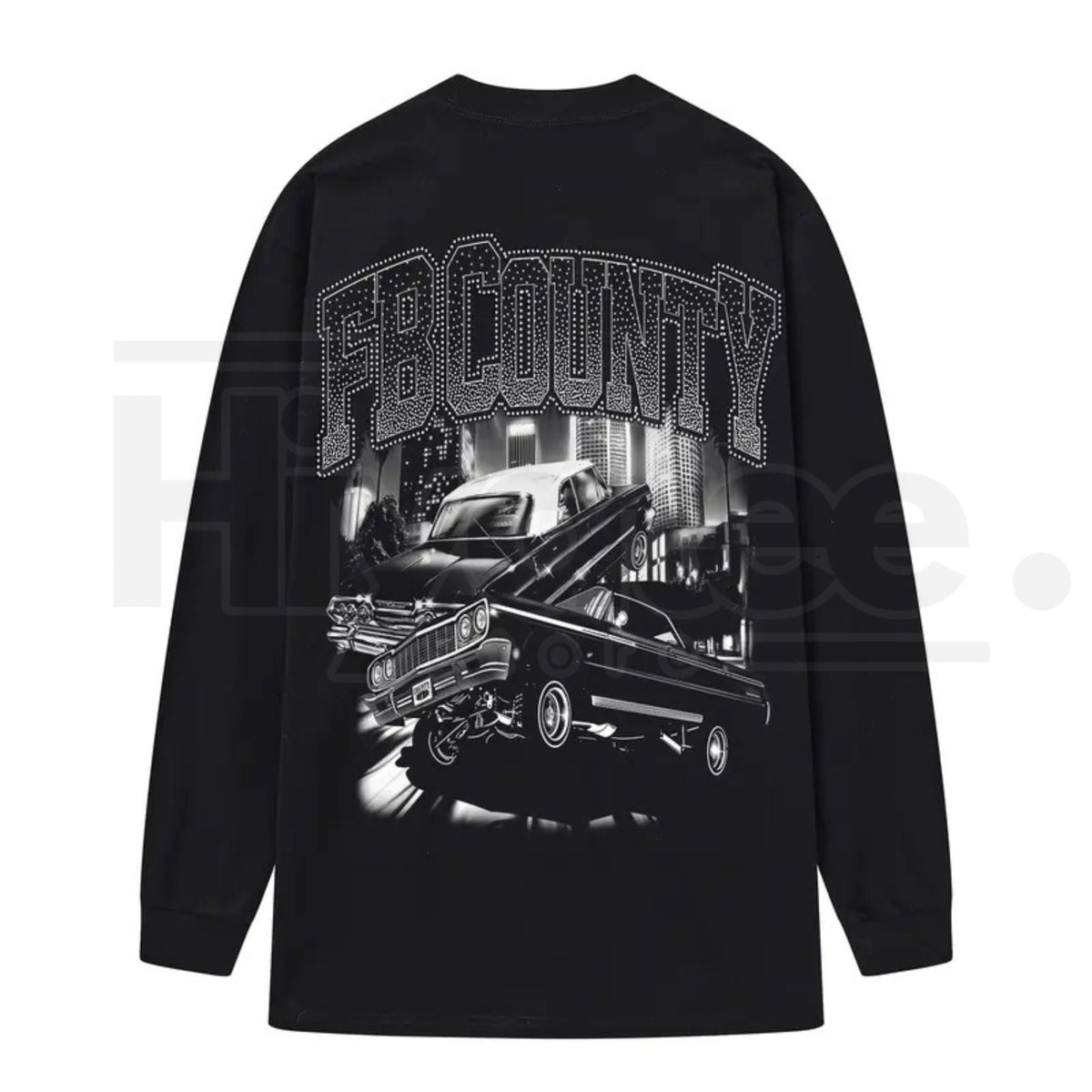 FB County Graphic Long Sleeve T-Shirt – Classic Streetwear Style, Heavyweight Long Sleeve Tee