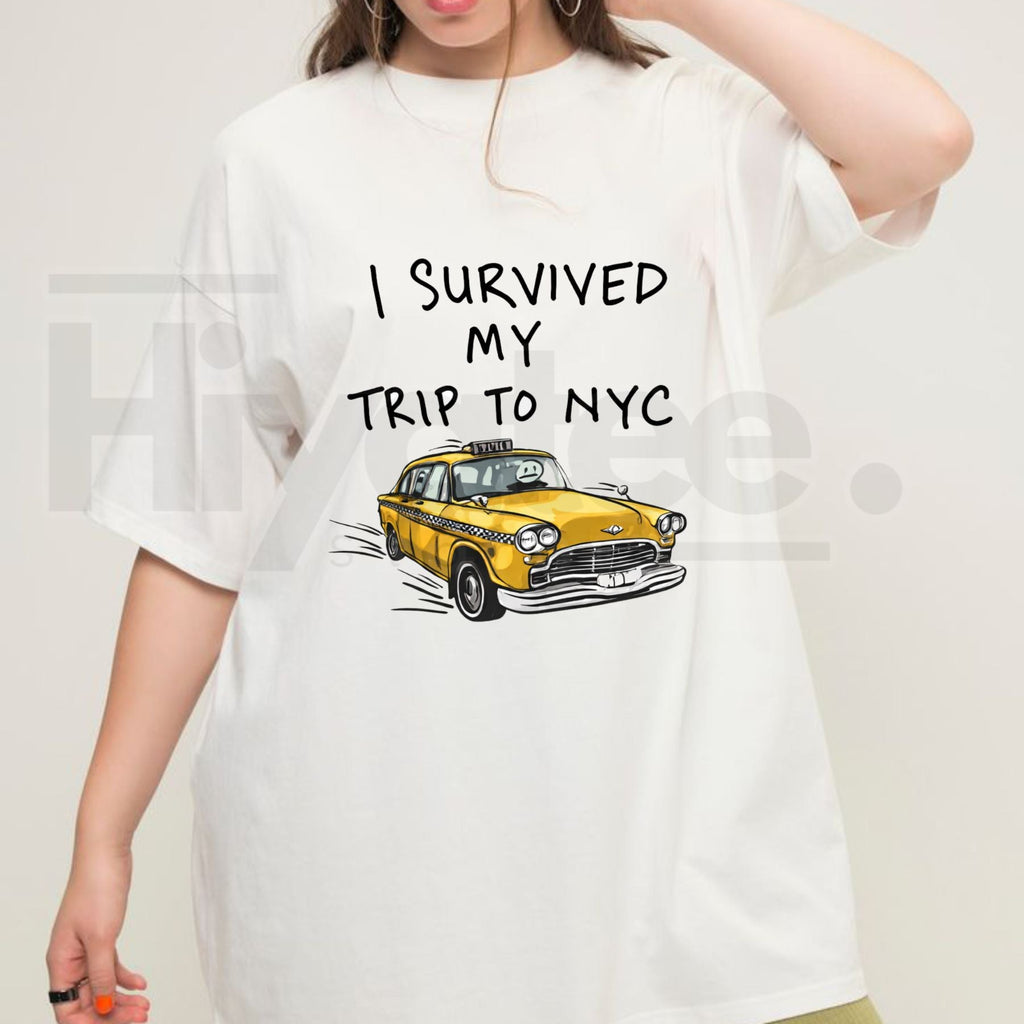 "I Survived My Trip to NYC" – Funny Stressful NYC Taxi Graphic Souvenir