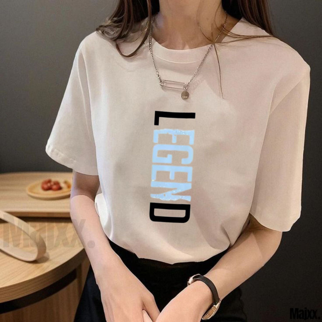 "LEGEND" Vertical Graphic T-Shirt – Minimalist Streetwear Typography Tee, Unisex Cotton Shirt