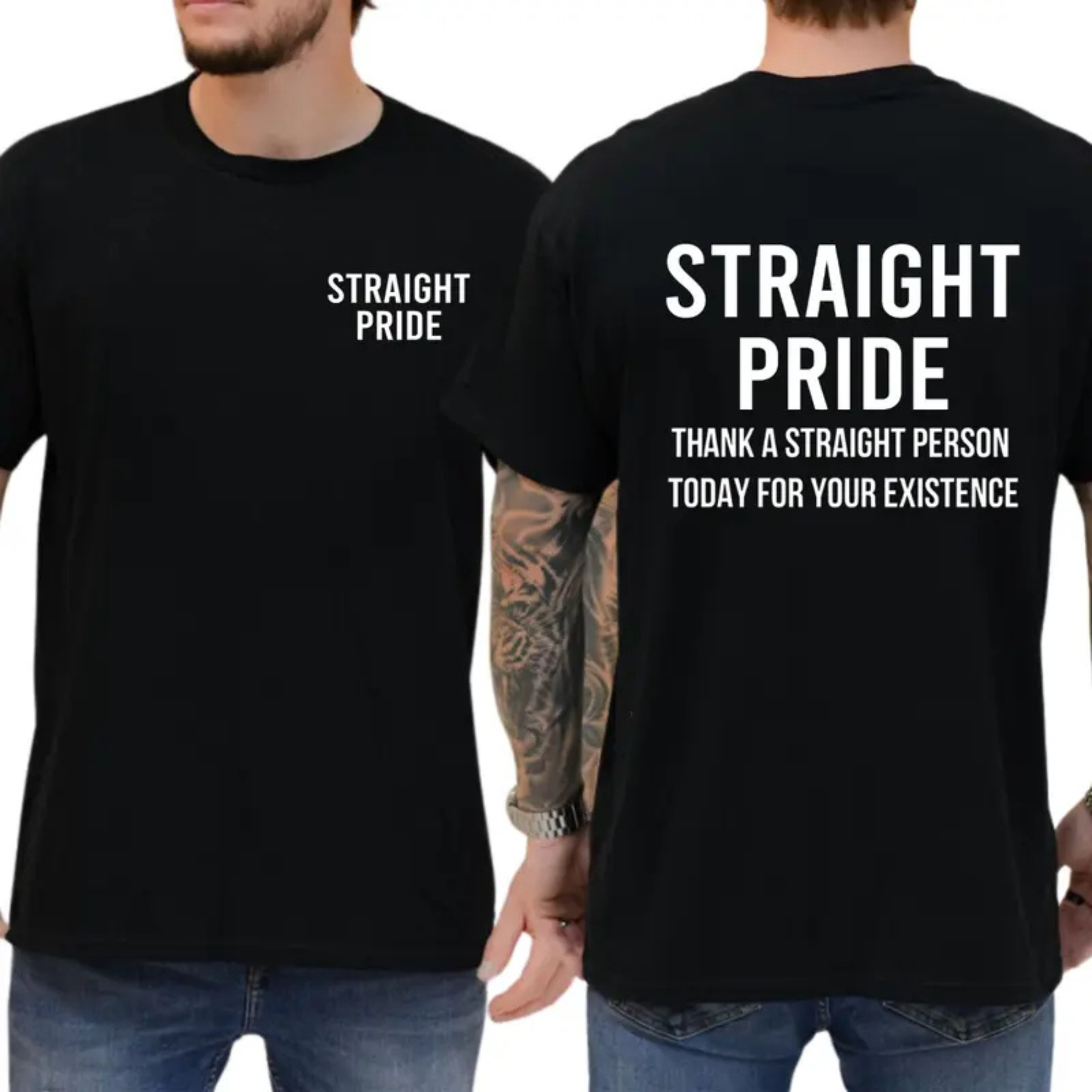 "Straight Pride" Sarcastic Tee – "Thank A Straight Person" Graphic Shirt