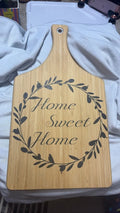 Bamboo Cutting Board with 'Home Sweet Home' Design