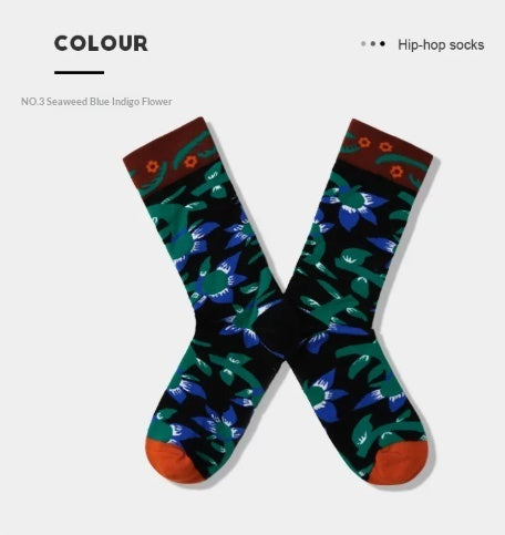 French Creative Socks Illustration Art Socks For Men And Women Couples