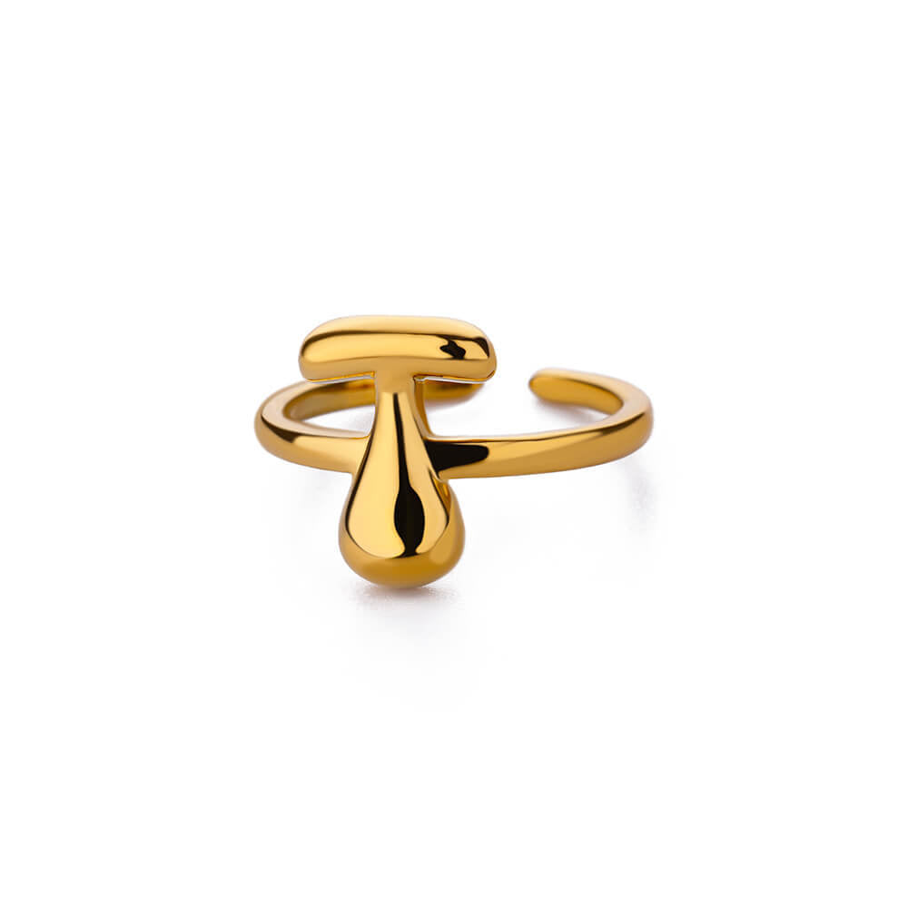 Cute Bubble Letters Ring Gold 18K Gold Plated Ring
