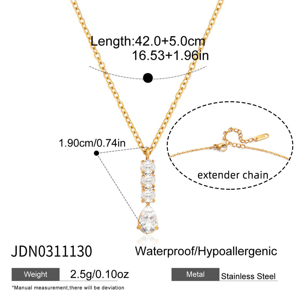 Titanium Steel Zircon Necklace Womens Jewelry Stainless Steel Earrings That Wont Fade